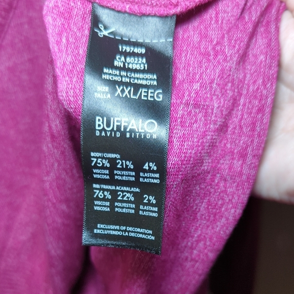 Buffalo David Bitton Pink V-Neck Drop-Shoulder Sweater Women's Size XXL - Picture 3 of 5